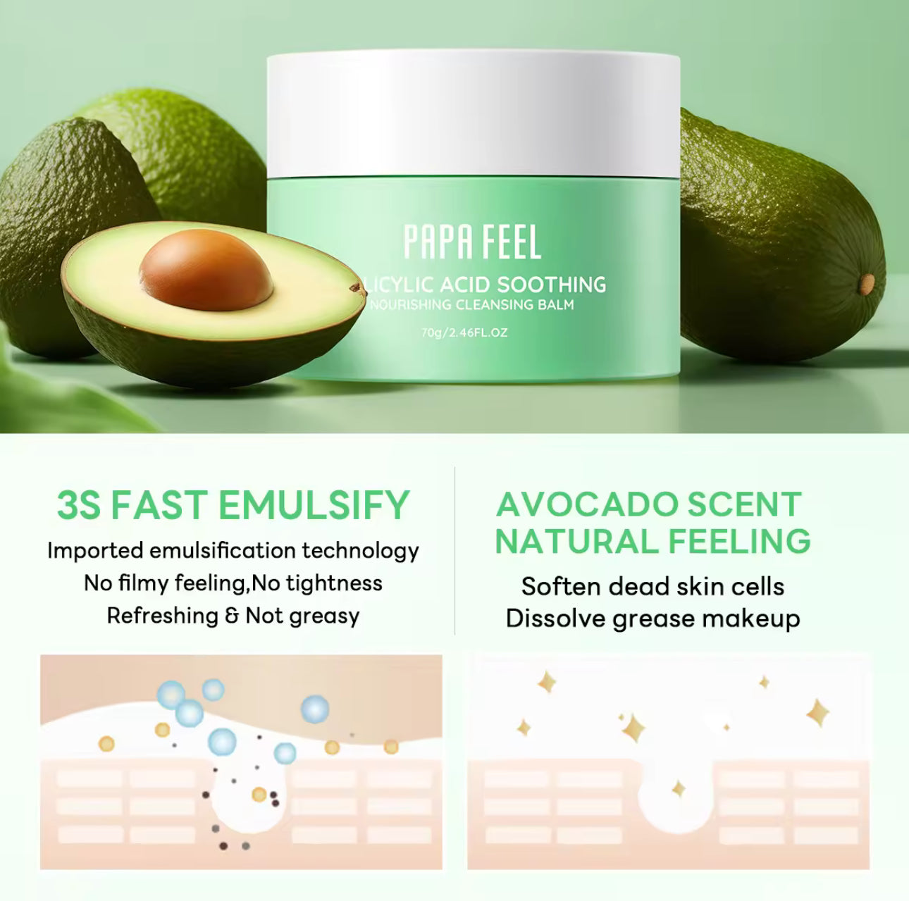 PAPA FEEL Salicylic Acid Soothing and Nourishing Makeup Cleansing Balm 70g