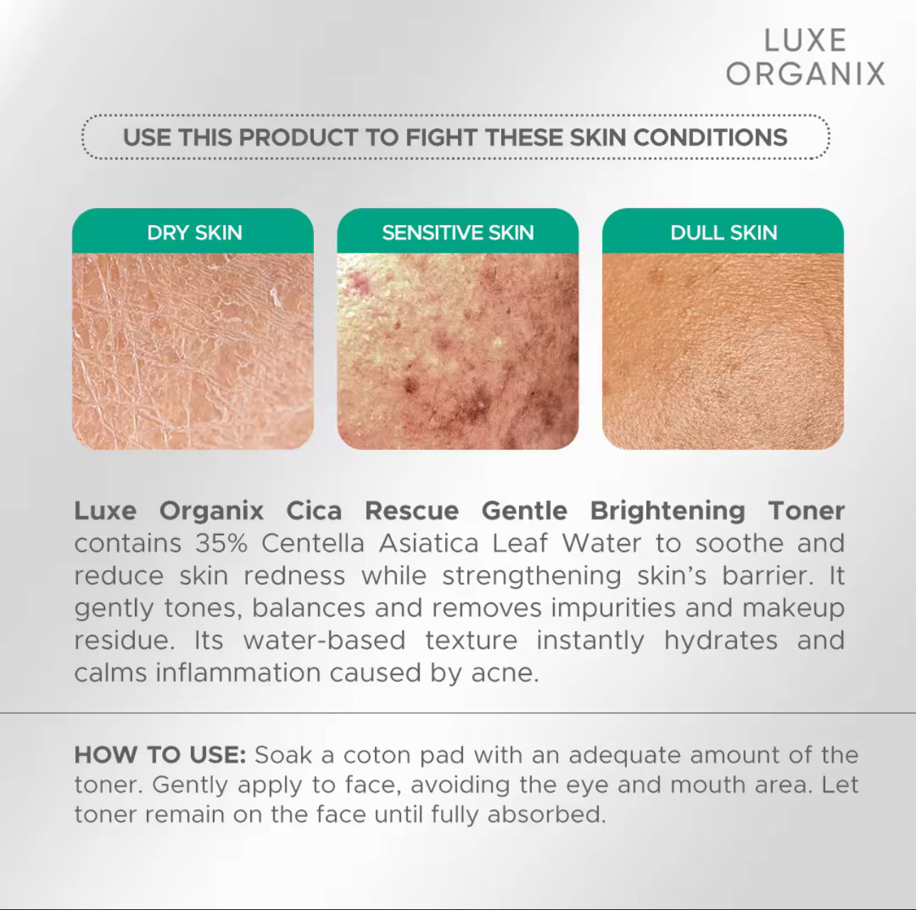 Luxe Organix Cica Rescue Gentle Brightening Toner 150ml