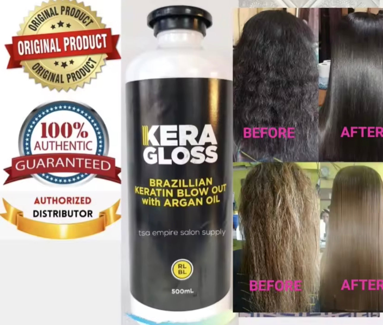 KERAGLOSS Brazilian Keratin Blow Out with Argan Oil | 500ml