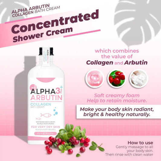 Alpha Arbutin 3 Plus Collagen Bath  Cream 350ml | Authentic π― from Thailand
