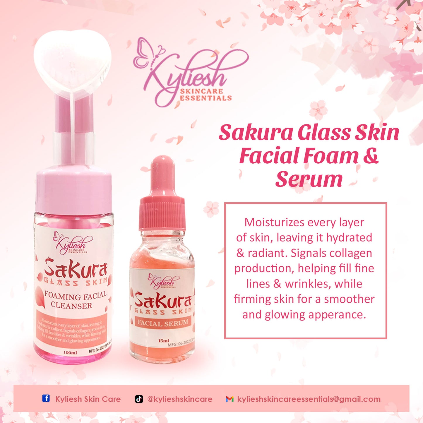 Sakura Glass Skin Facial Foam | Kyliesh Skin Care Essentials 100ml