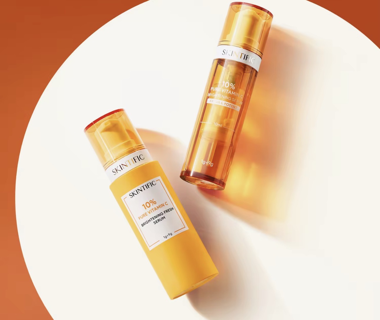 SKINTIFIC 10% Pure Vitamin C Brightening Serum | 1+1 Fresh & Potent Set