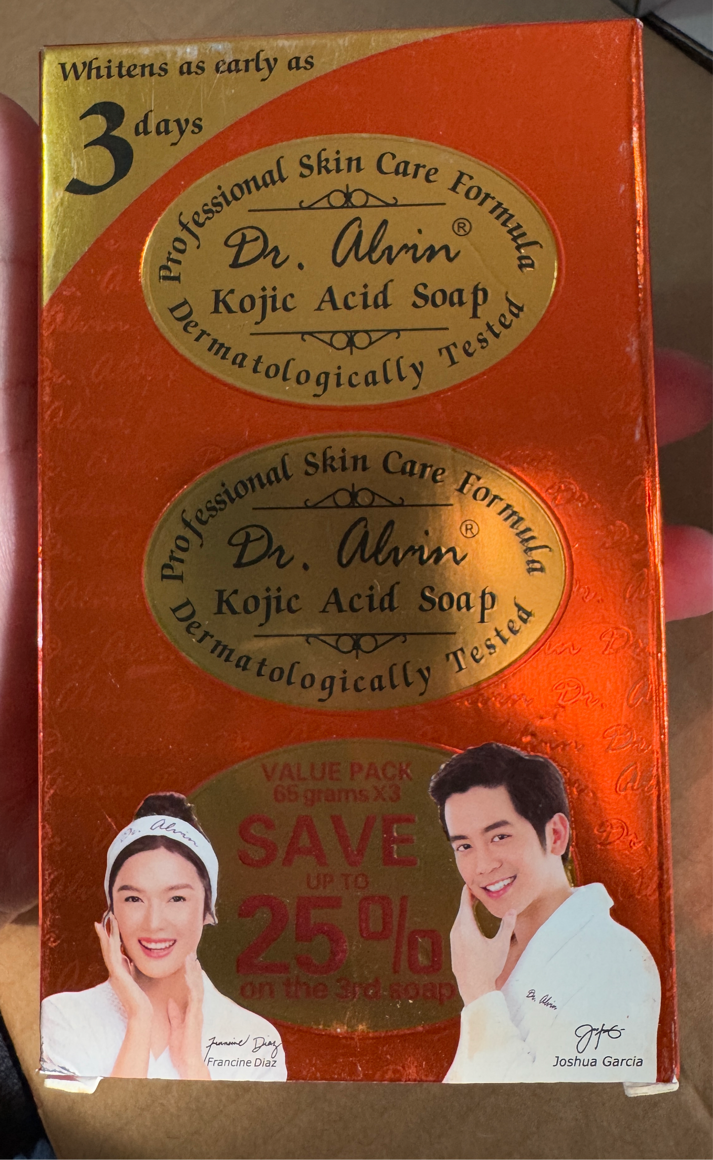 DR. ALVIN KOJIC ACID WHITENING SOAPS ORIGINAL 65g x3