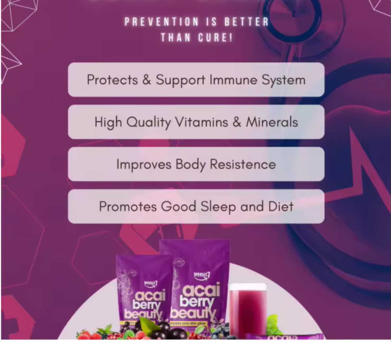Weekit7 Acai Berry Beauty Powdered Drink