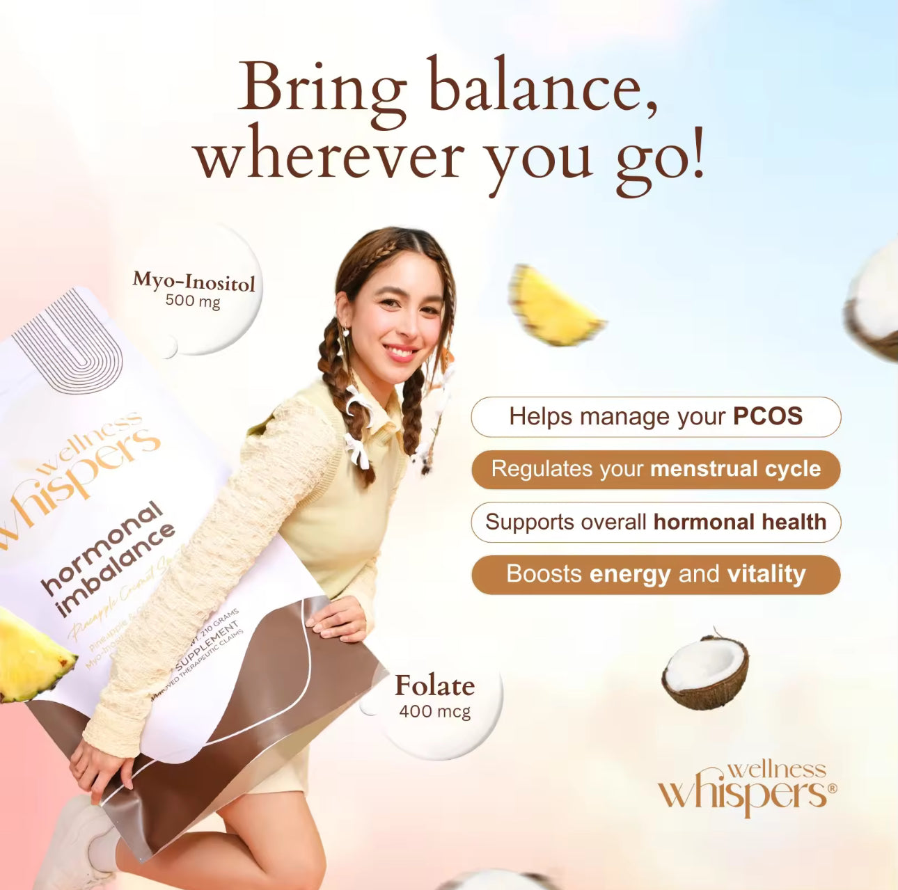 Wellness Whispers Hormonal Imbalance Pineapple Coconut Smoothie | 21gx10sachets