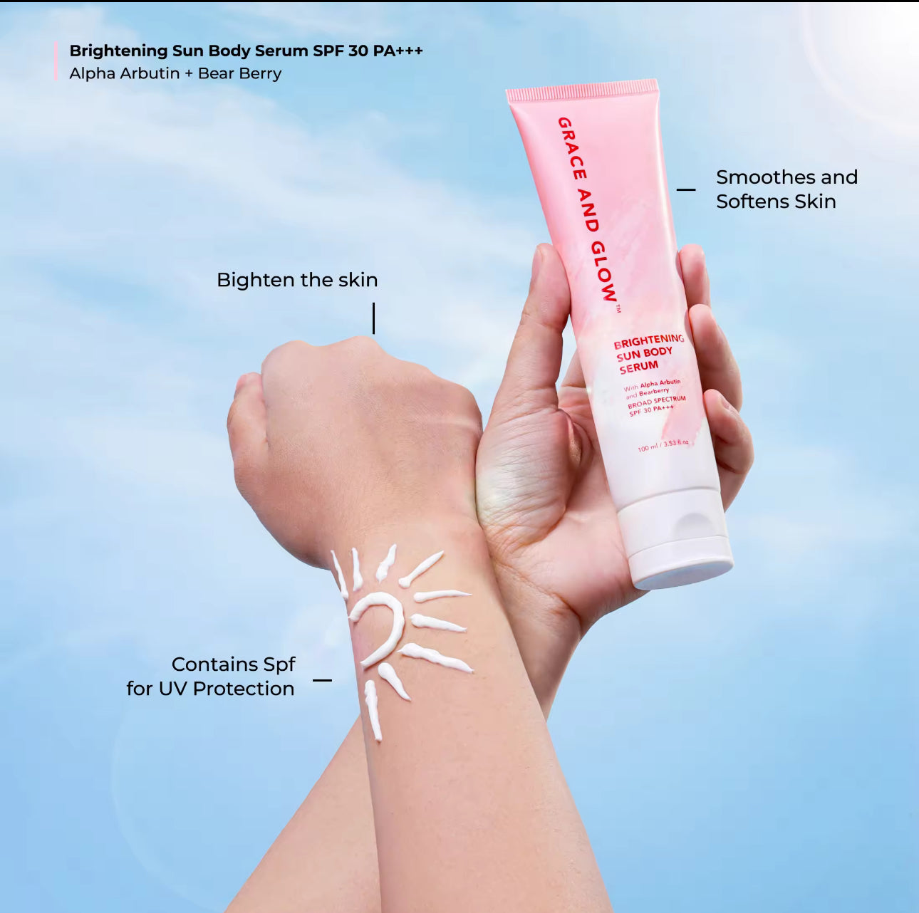 Grace & Glow Brightening Sun Body Serum SPF 30 PA+++ | 100ml