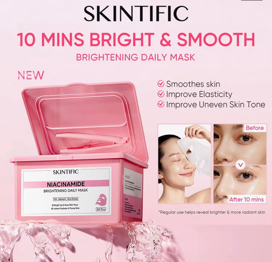 SKINTIFIC Niacinamide Brightening Daily Mask | 30 sheets