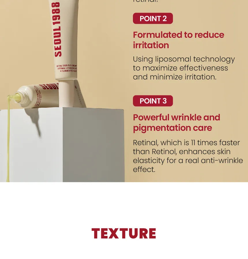 SEOUL 1988 Eye Cream : Retinal Liposome 4% + Fermented Bean - KSECRET 30ml