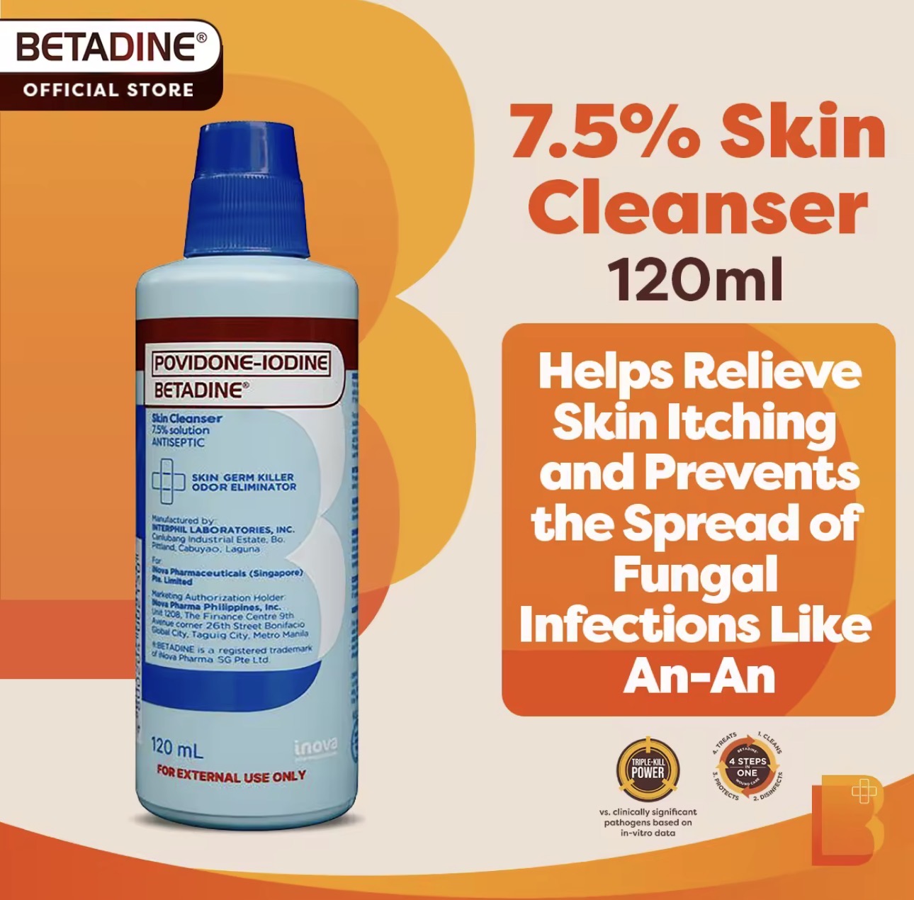 Betadine® 7.5% Skin Cleanser | 120ml