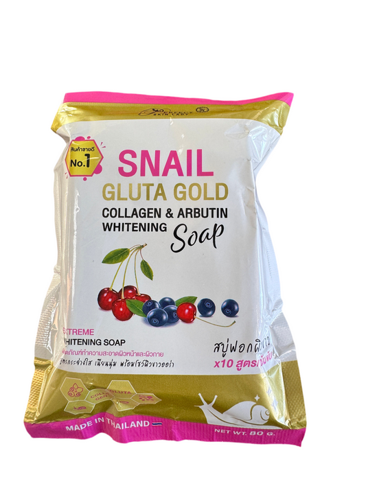 Snail Gluta Soap | Collagen & Arbutin Whitening Soap | 80g | 💯 Authentic from Thailand 🇹🇭