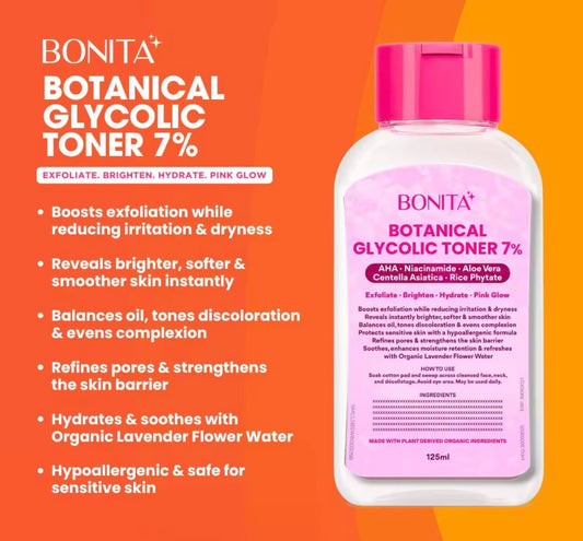 Bonita Botanical Glycolic Toner 7% | 125ml