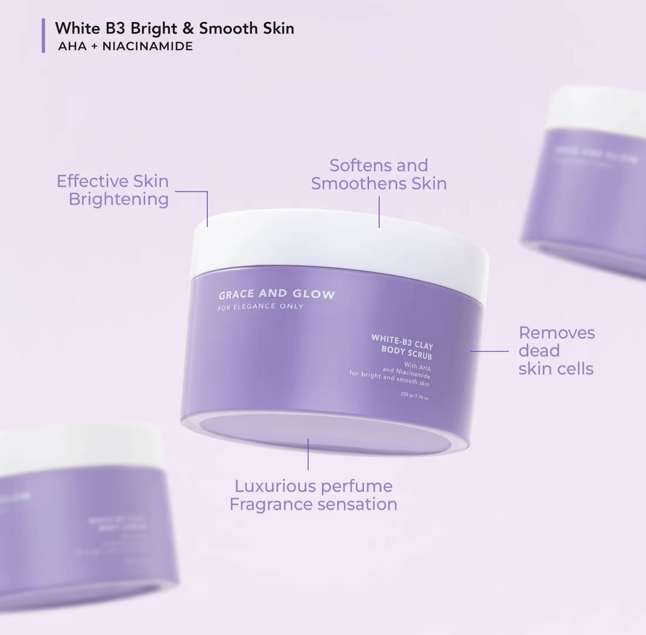 Grace & Glow White B3 Clay Body Scrub |220g