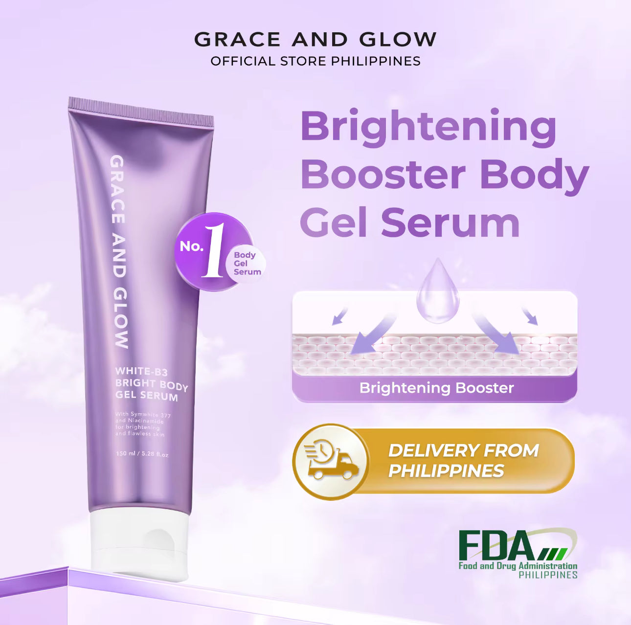 Grace & Glow White B3 Body Gel Serum | 150ml