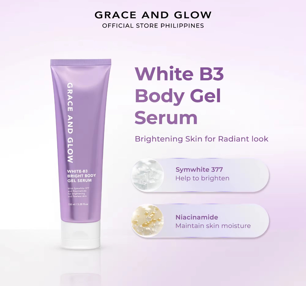 Grace & Glow White B3 Body Gel Serum | 150ml