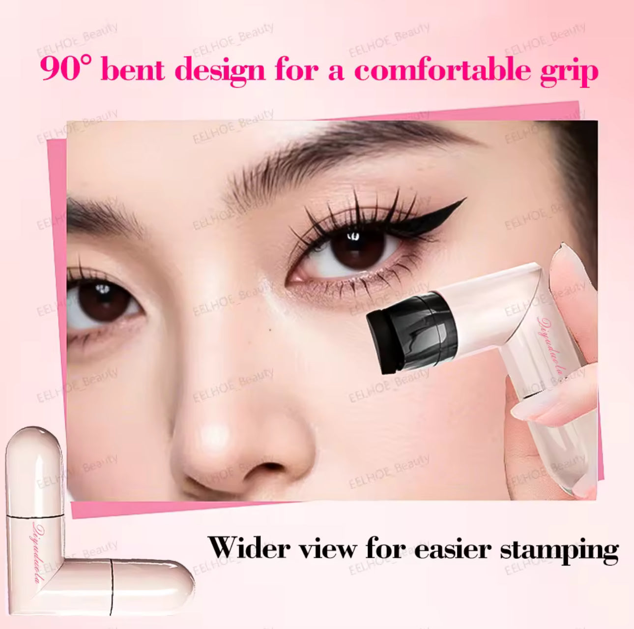 Double-Ended Eyeliner Stamp Pen – Waterproof, Smudge-Proof, Sweat Proof , Easy Winged Eyeliner Tool (Black/Brown)