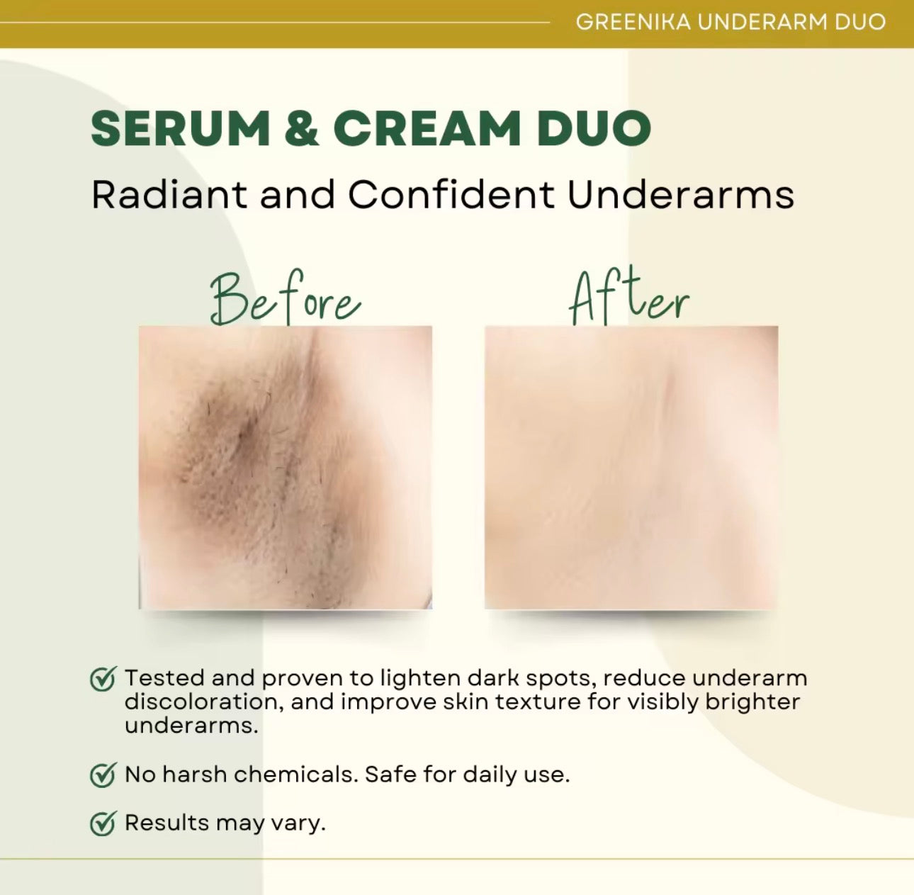 Greenika 10X Underarm Brightening DUO | 30g| 50ml