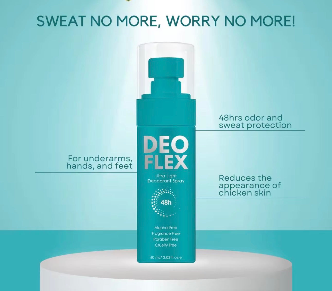 Deo Flex | Underarm Cream 25ml | Powder Fresh 80g | Deodorant soap 100g | Ultra Light Deodorant Spray 60ml | Extreme Deodorant Spray 60ml