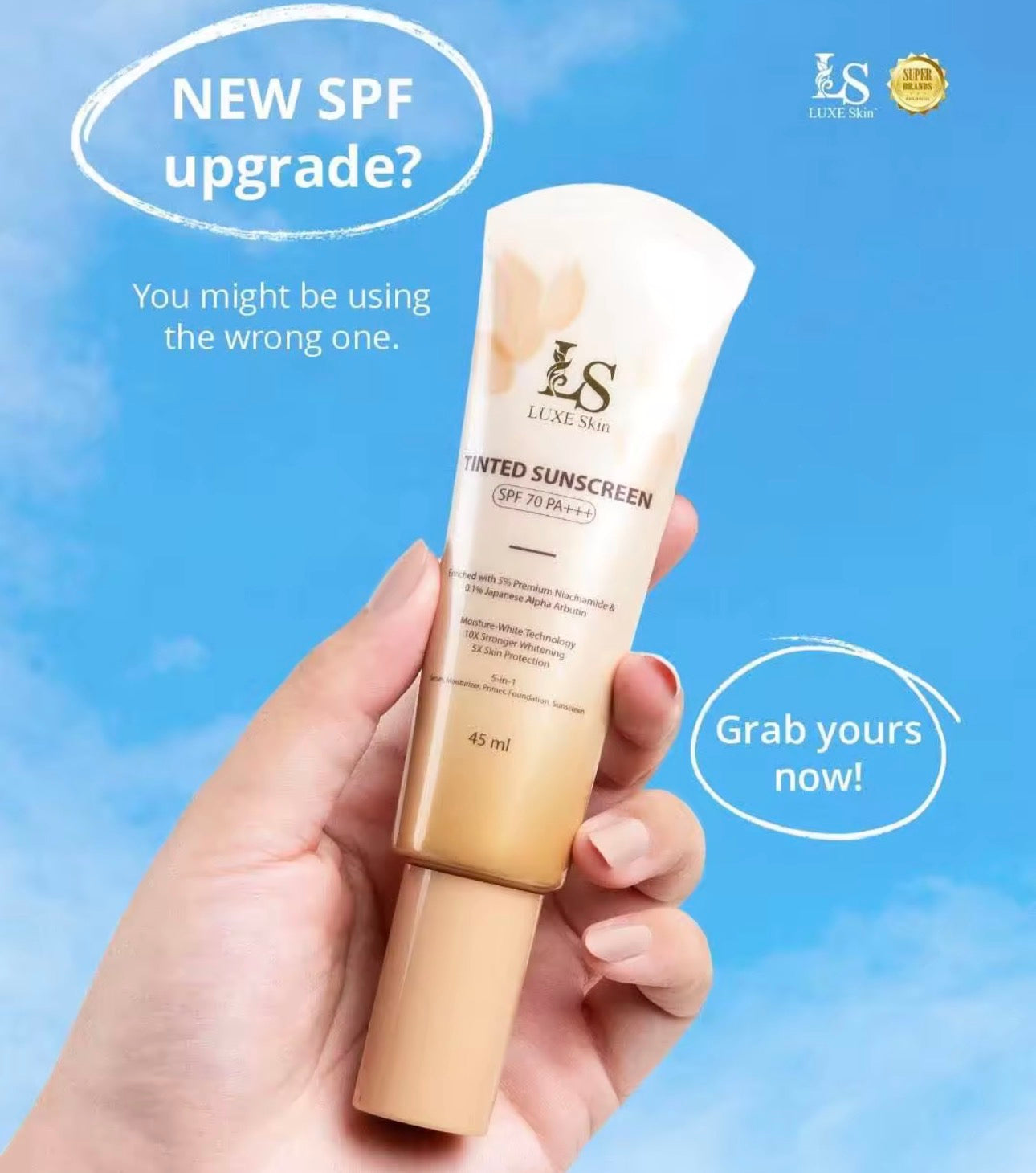 Luxe Skin Tinted Sunscreen | SPF 70 PA+++ | 45ml