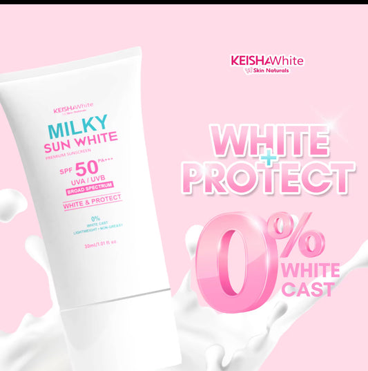 Kiesha White Milky Sun White Premium Sunscreen|30ml| SPF50 ++++