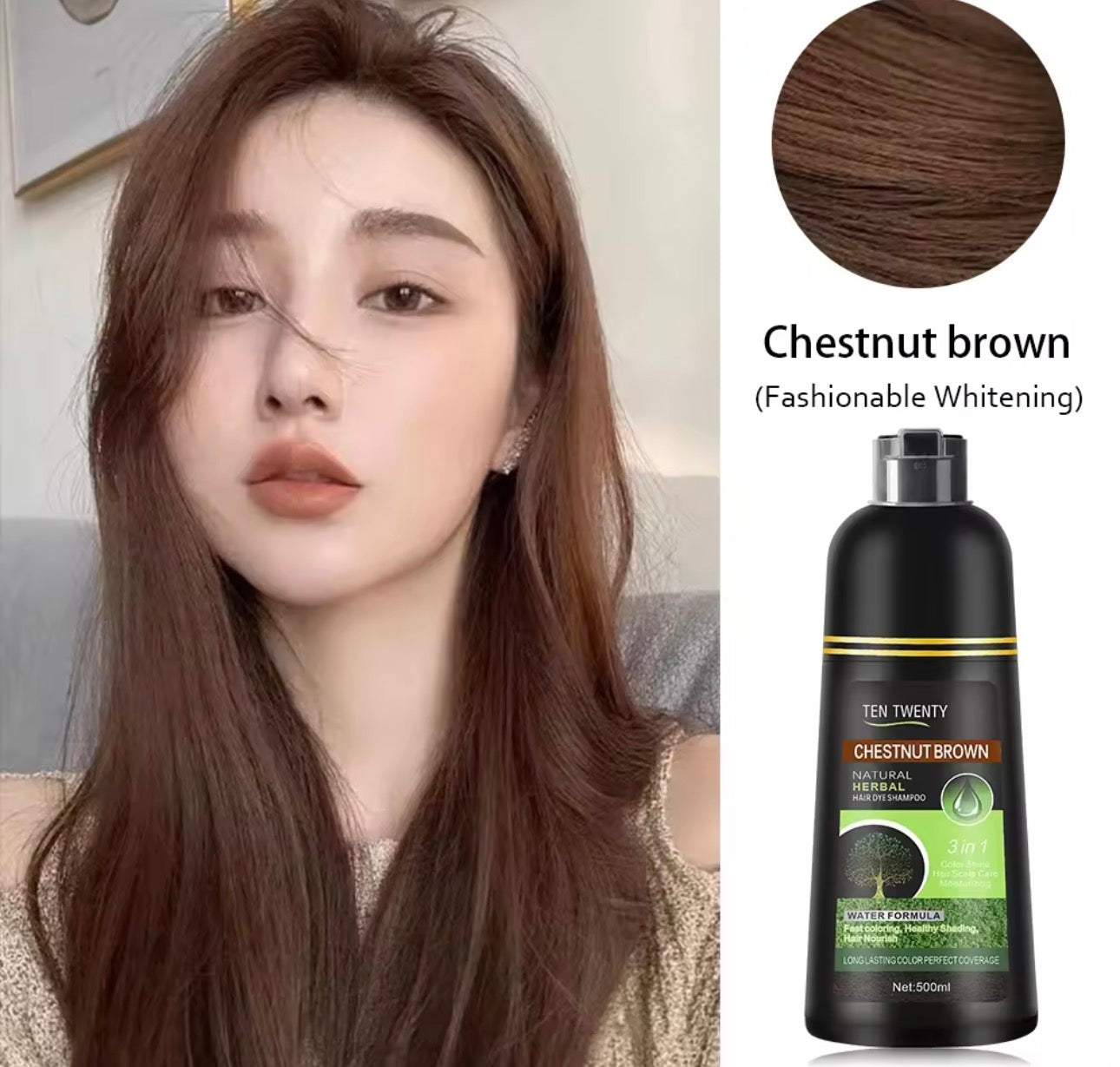 Ten Twenty Natural Herbal Hair Dye Shampoo |500ml
