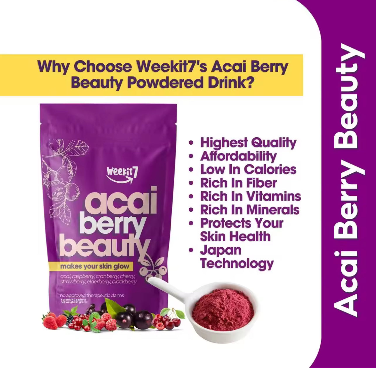 Weekit7 Acai Berry Beauty Powdered Drink