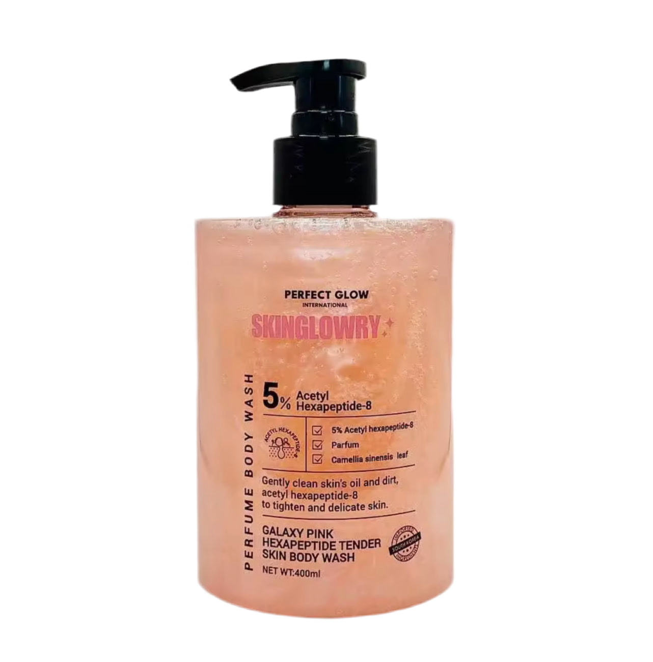 Perfect Glow Skin Glowry Perfume Body Wash | 400ml | Galaxy Pink | Hexapeptide Tender Skin Body Wash