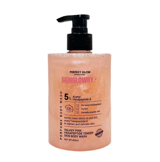 Perfect Glow Skin Glowry Perfume Body Wash | 400ml | Galaxy Pink | Hexapeptide Tender Skin Body Wash