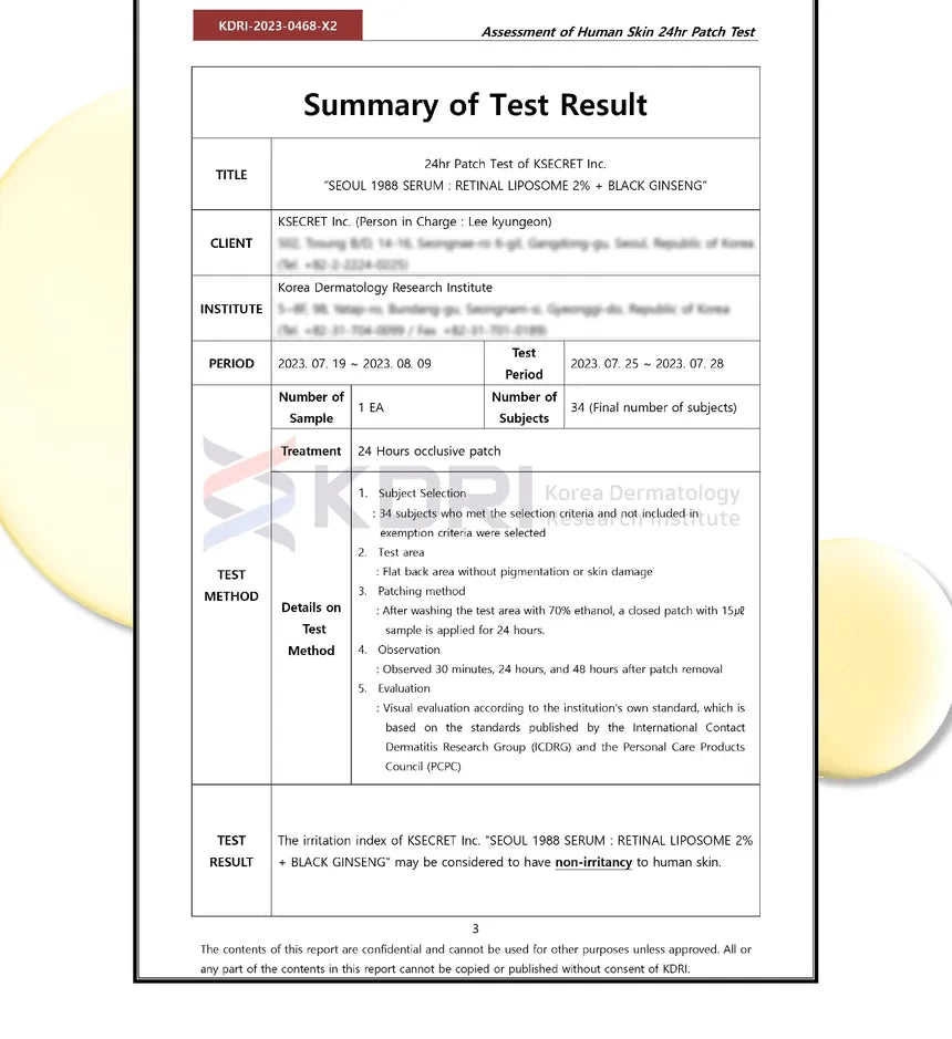 SEOUL 1988 Serum : Retinal Liposome 2% + Black Ginseng 30ml KSECRET