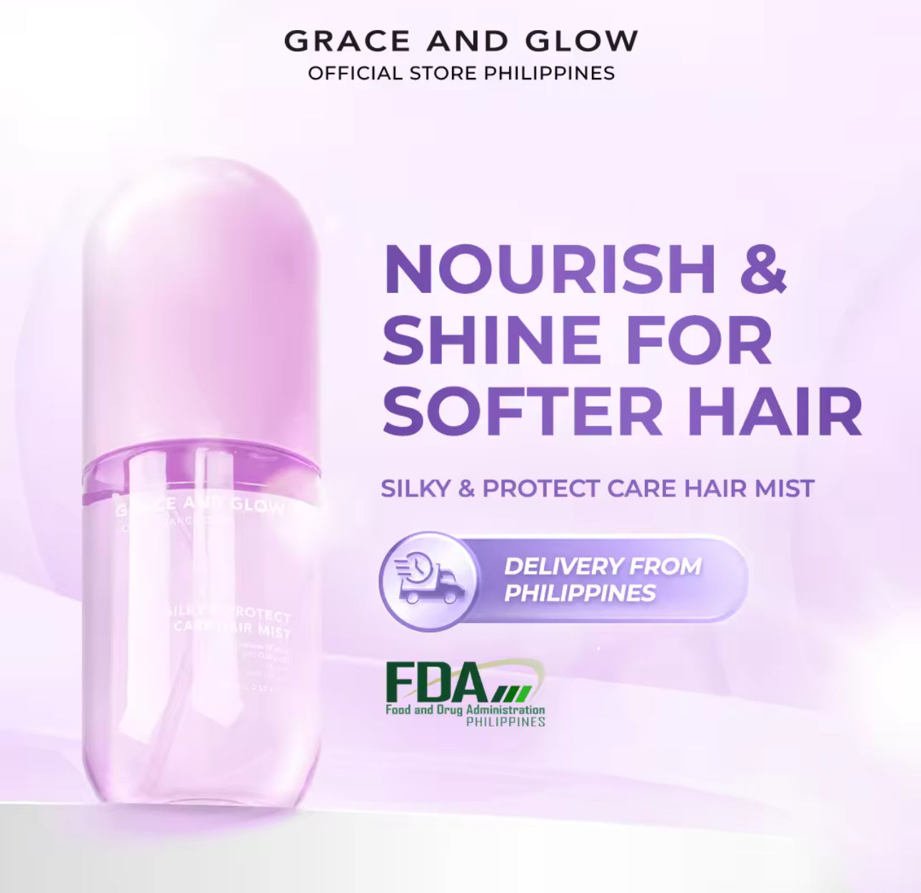 Grace & Glow Silky & Protect Care Hair Mist | Shine & Nourish Edition