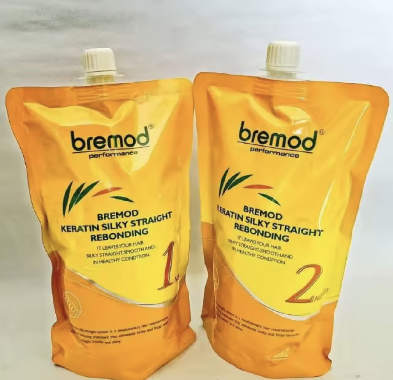 Bremod Keratin Silky Straight Rebonding (Step 1 & 2) 800ml x 2 Pouch
