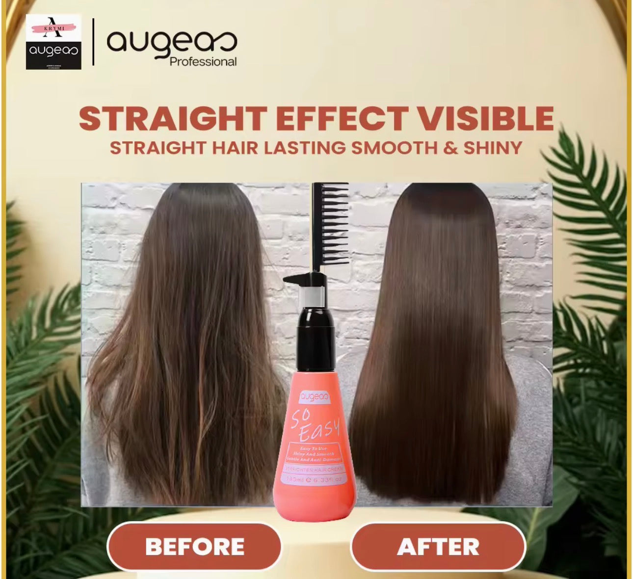 Augeas Professional So Easy Straighten Hair Cream | 180ml