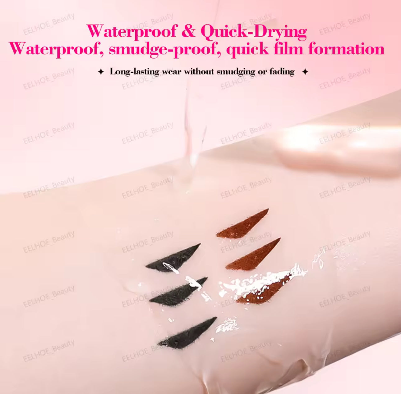 Double-Ended Eyeliner Stamp Pen – Waterproof, Smudge-Proof, Sweat Proof , Easy Winged Eyeliner Tool (Black/Brown)