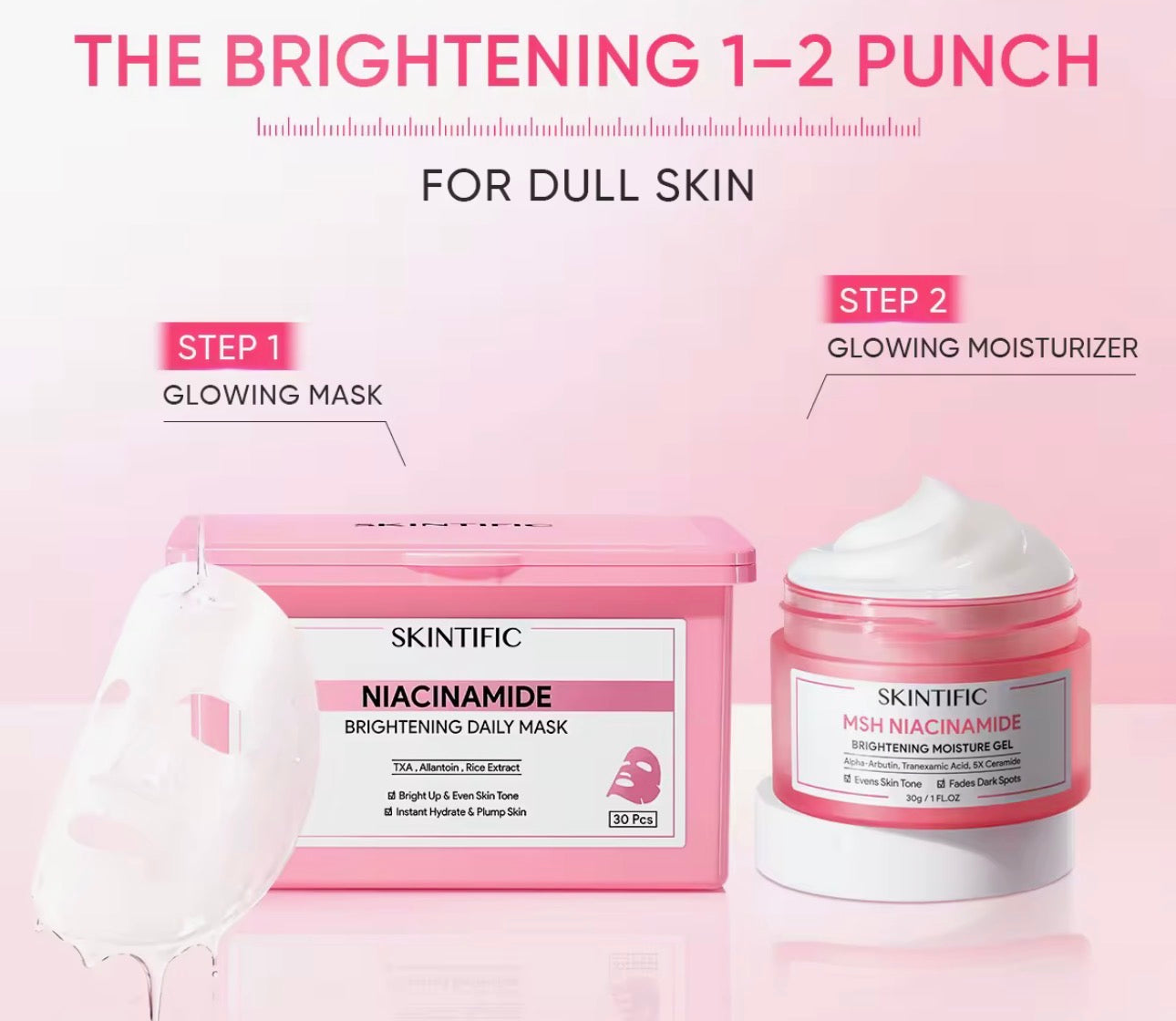 SKINTIFIC Niacinamide Brightening Daily Mask | 30 sheets