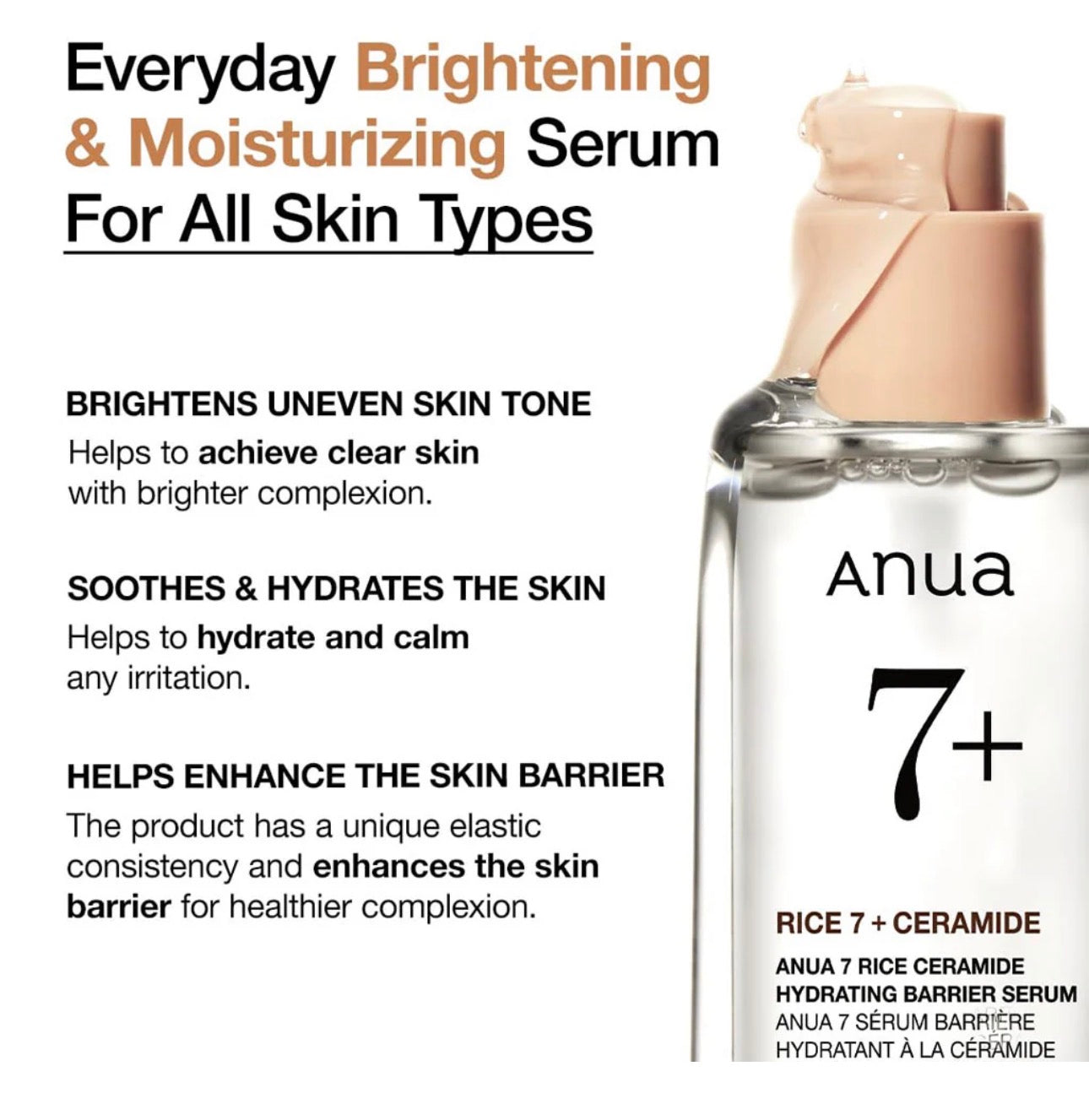 ANUA Rice 7 Ceramide Hydrating Barrier Serum 50ml