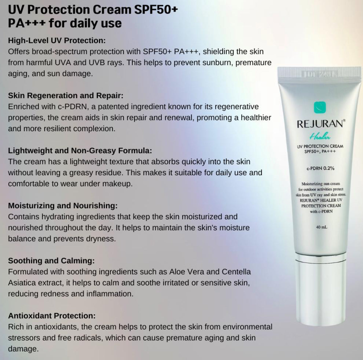 Rejuran UV Protection Cream SPF50+ PA+++ | 40ml | Authentic from Korea