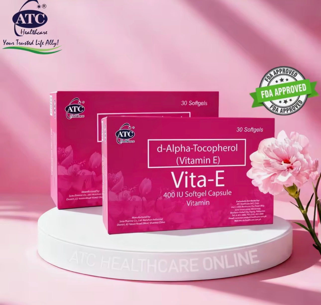 ATC Vita-E 400 IU – Vitamin E Softgel Capsules