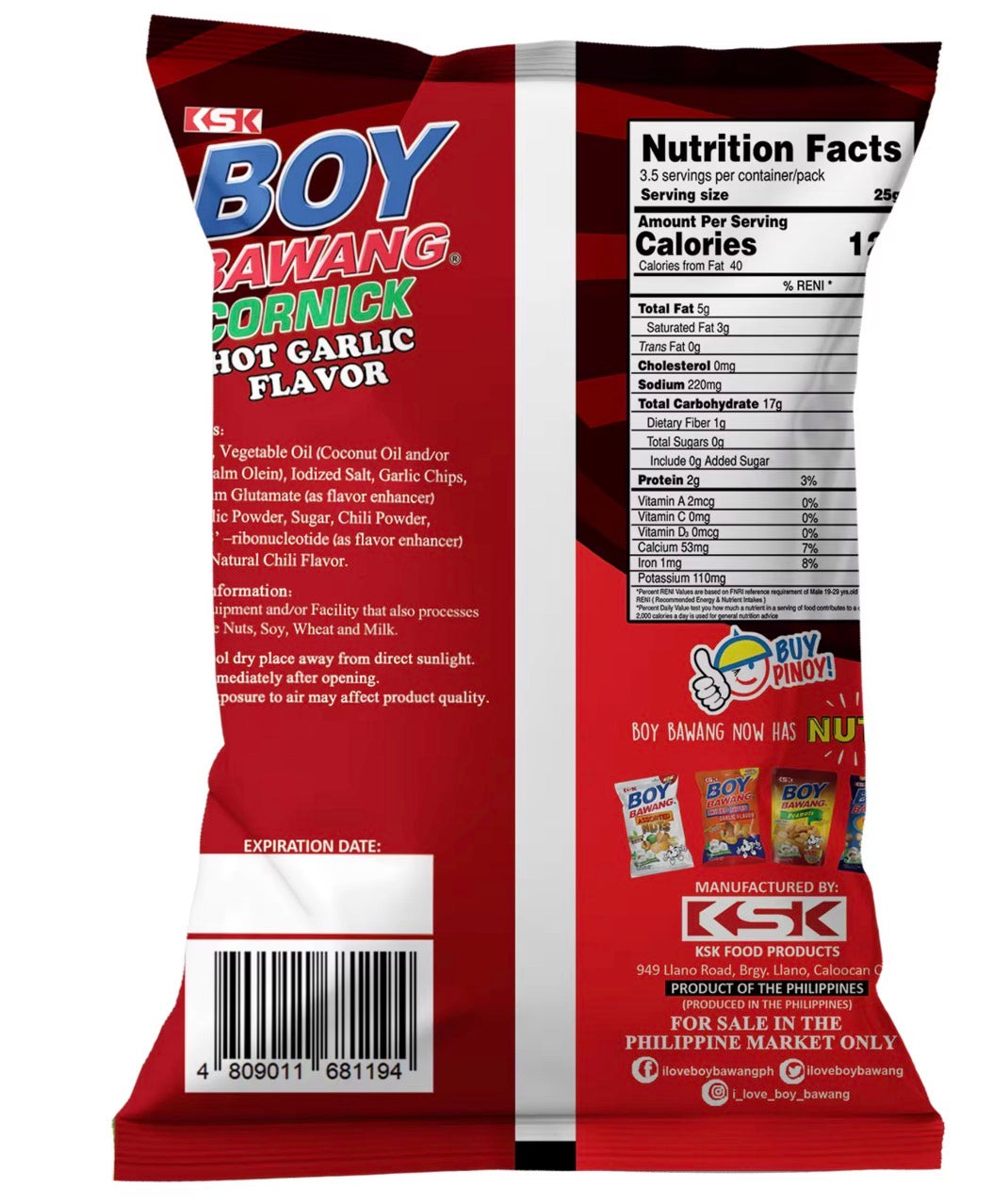 BOY BAWANG CORNICK – HOT GARLIC FLAVOR 90g