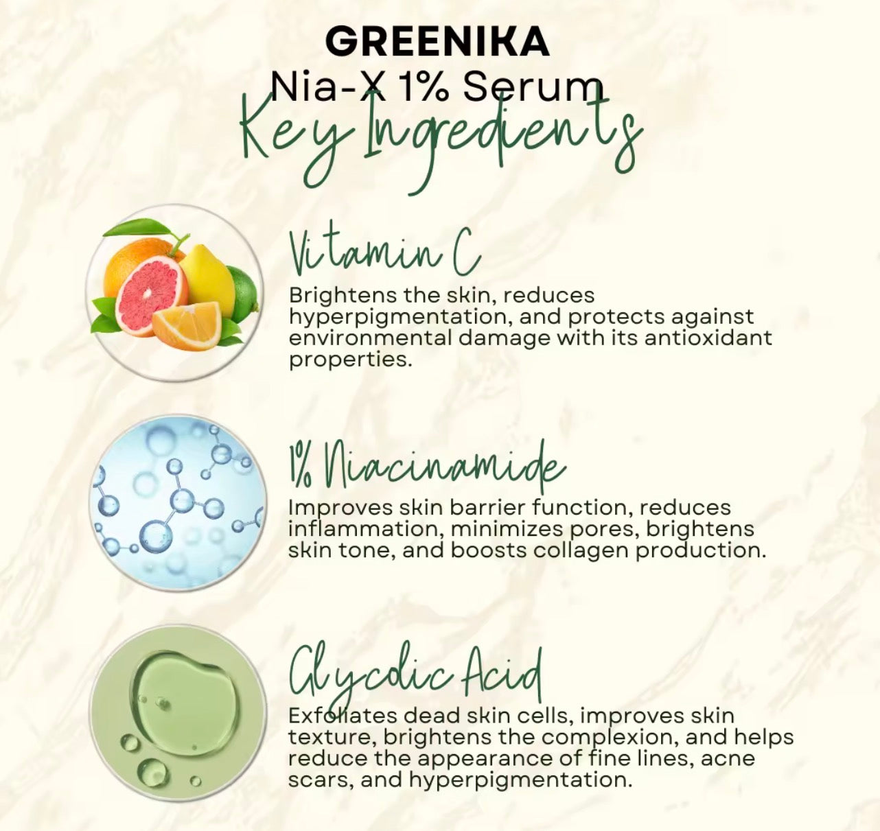 Greenika AHA Niacinamide Serum | 50ml