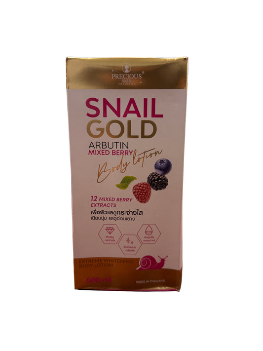 Snail Gold Arbutin Mixed Berry Body Lotion | 500ml | Precious Skin | 💯 Authentic from Thailand 🇹🇭