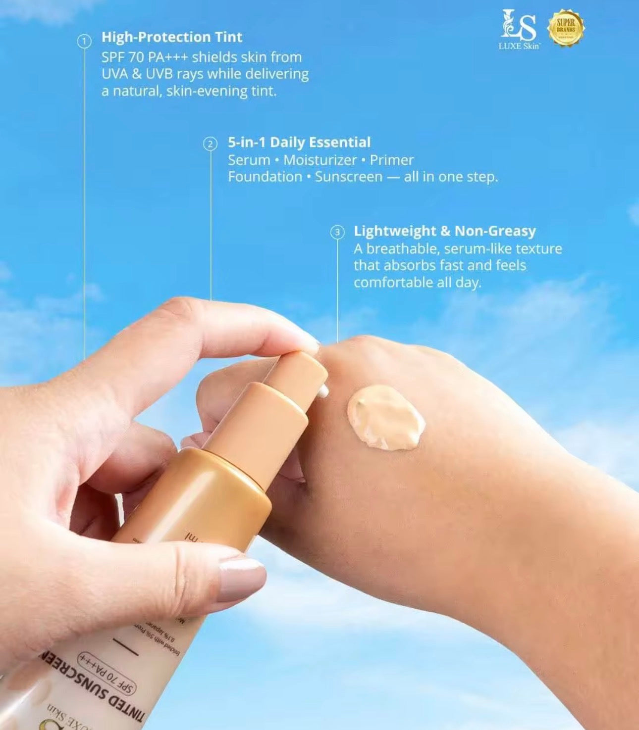Luxe Skin Tinted Sunscreen | SPF 70 PA+++ | 45ml