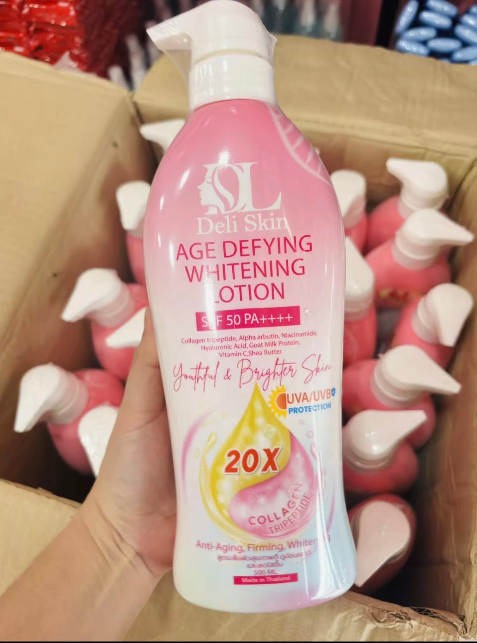 Deli Skin Nano White Gluta Intensive Whitening Lotion SPF 50 PA+++ | Age Defying Whitening lotion | 500ml