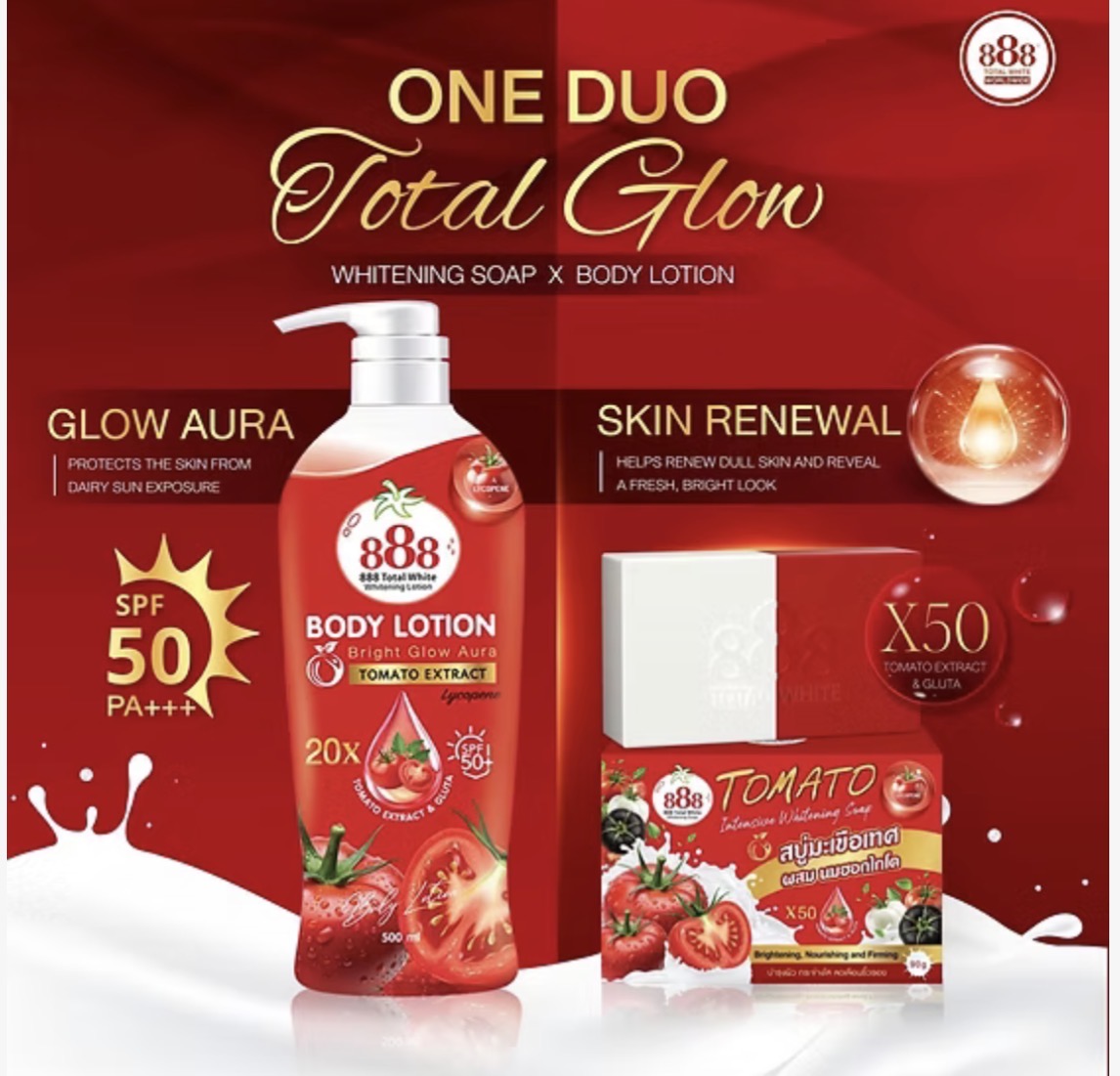 888 Total White Tomato Intensive Whitening Soap 90g