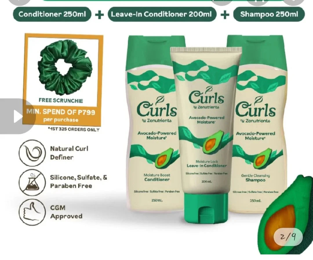 Curls by Zenutrients Shampoo | Conditioner | Leave-in Conditioner