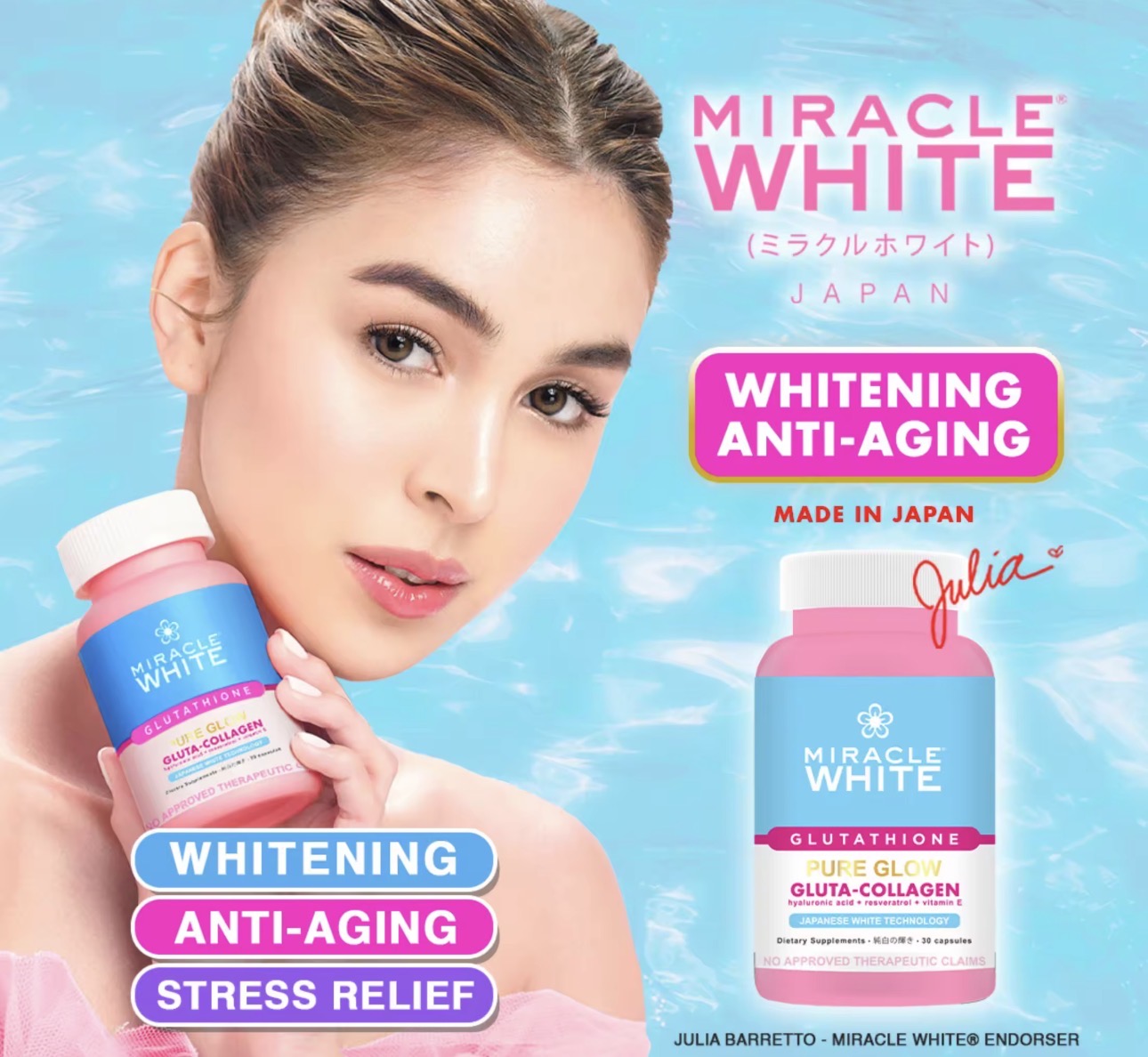 Miracle White Pure Glow Gluta + Collagen | 30capsules