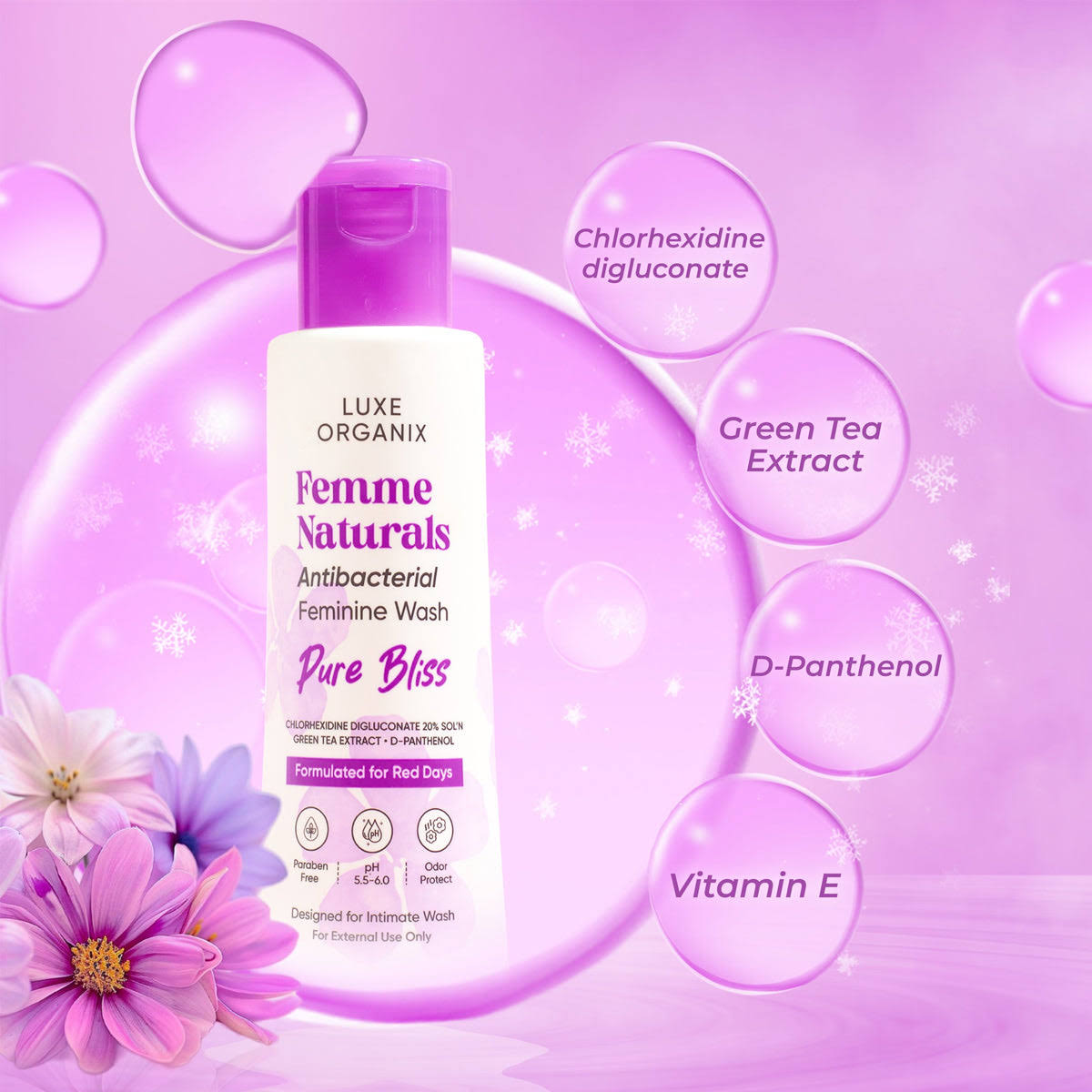 LUXE ORGANIX Femme Naturals Antibacterial Feminine Wash |120ml