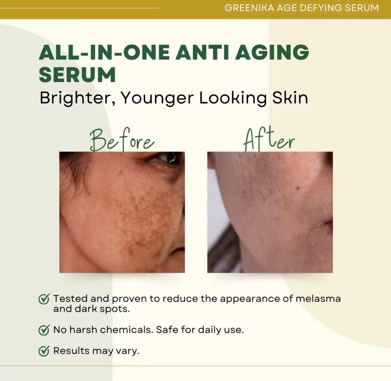 Greenika Anti-Melasma Age Defying Serum SPF 30 | 30ml