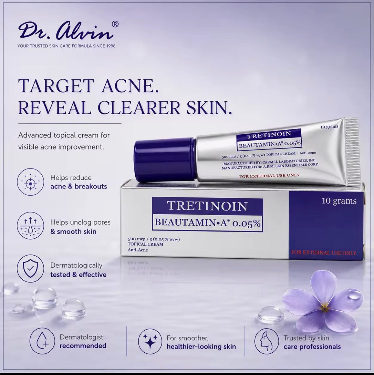 Dr. Alvin Beautamin-A Tretinoin 0.05% topical cream (10g)