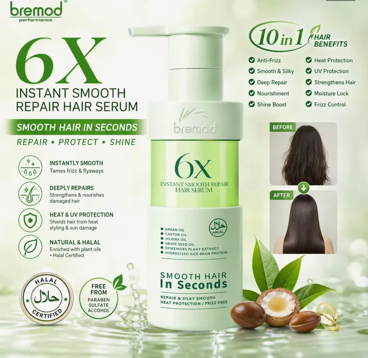 Bremod 6X Instant Smooth Repair Hair Serum