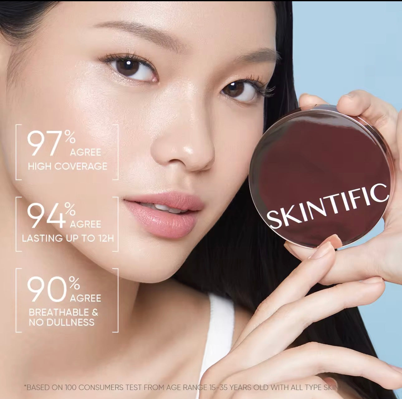 Skintific Cover All Perfect Cushion |High Coverage Poreless Flawless Foundation |24H Long-lasting SPF35 PA++++