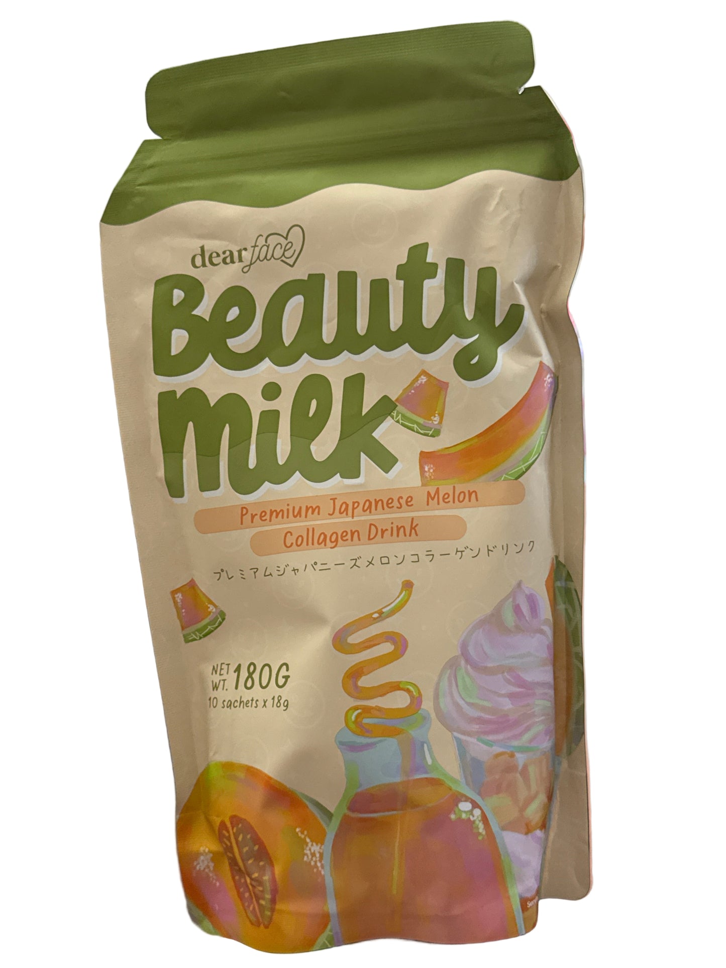 Dear Face Beauty Milk Japanese Collagen Melon Drink 10sachets